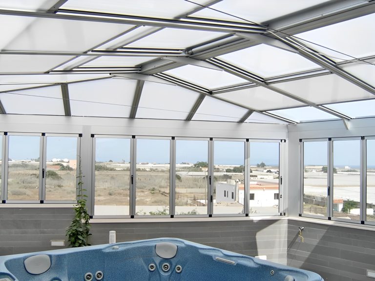 techo Movil motorizado -replegable - para- piscina - almeria - distecalum